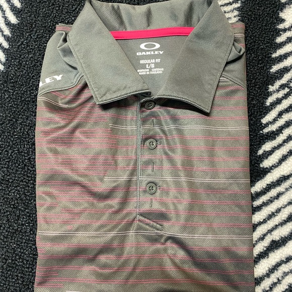 Oakley Shirts Oakley Mens Golf Polo Shirt Size Large Pink Gray